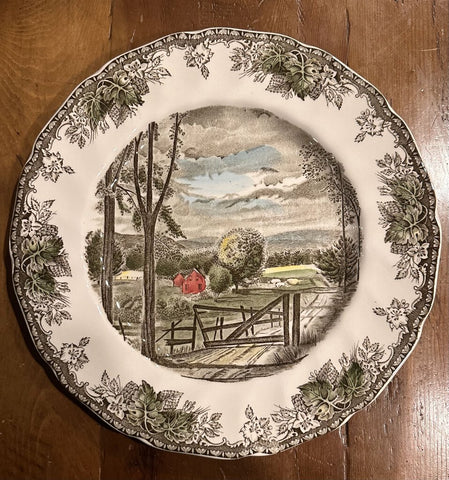 JOHNSON BROS THE FRIENDLY VILLAGE "THE HAYFIELD" 10 1/2" DINNER PLATE