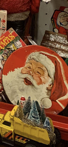 Vintage Santa Face holiday Tin