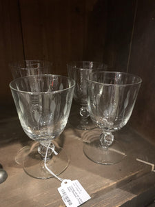 Vintage set of 4 Etched Leaves Wine Glasses ~ Fragile~ Pick up in Store