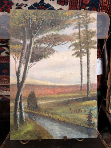 Antique Italian landscape oil on canvas