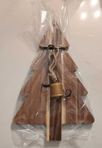 Tree Charcuterie Board w/Bell Ornament Hostess Gift