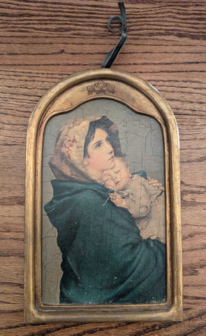 Vintage Italian Florentine Mother & Child 9x14