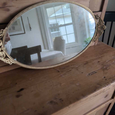 Vintage Gold Dresser Vanity Mirror - 9x15