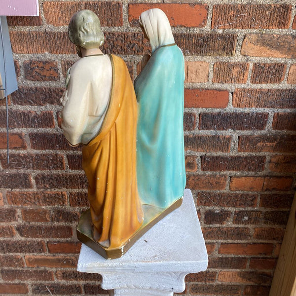 Mary Joesph and Jesus chalk wear statue 13in tall