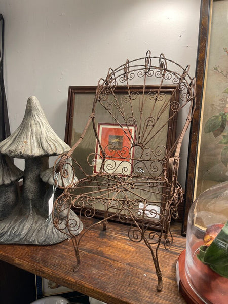 Vintage child's peacock chair as is