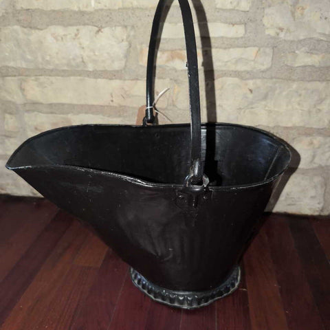 Vintage Black Galvanized Coal Bucket w/Handle