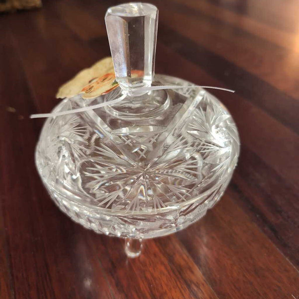 Pretty Vintage Footed Candy Dish w/Lid