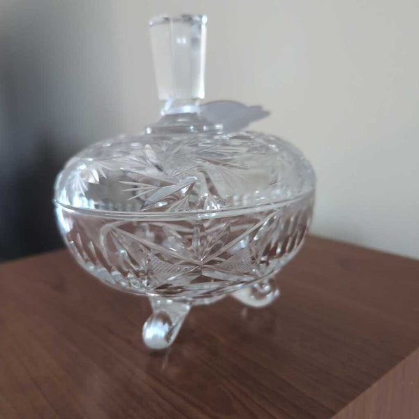 Pretty Vintage Footed Candy Dish w/Lid