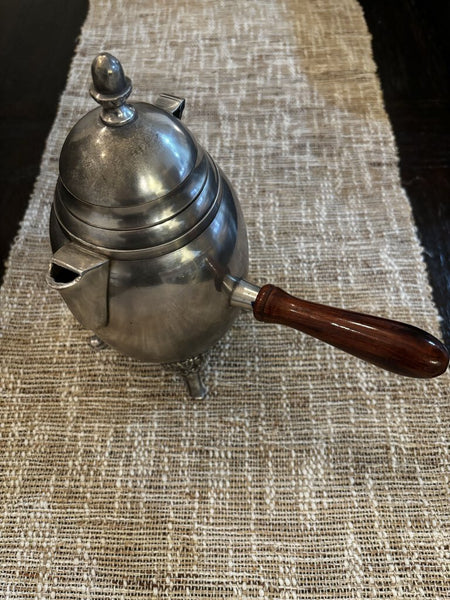 Antique Pewter Chocolate Pot w/ Wood Handle