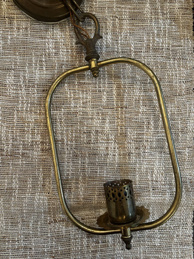 Vintage Brass Hurricane Ceiling Lamp