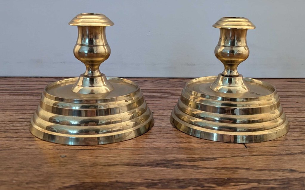 Vintage Brass Candlesticks - Pair