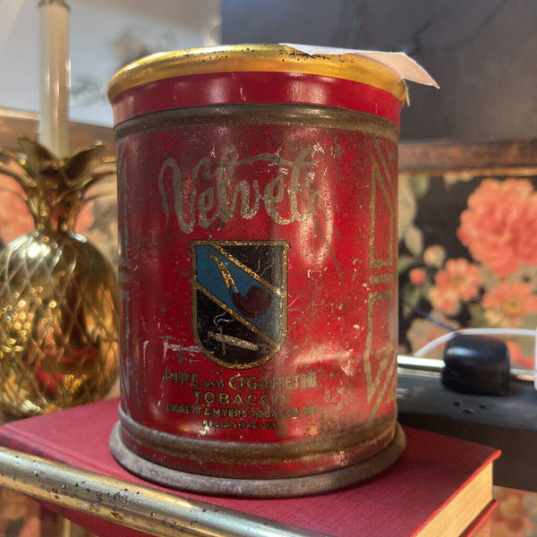 Antique Velvet Tobacco Can