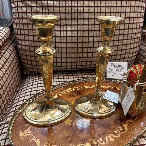 Vint Brass Candle Sticks 11"