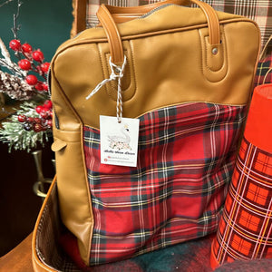 Vint Thermos Plaid Bag w/Thermos and Lunch Box