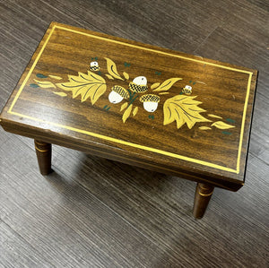 Small Wood Stool w/ Acorns