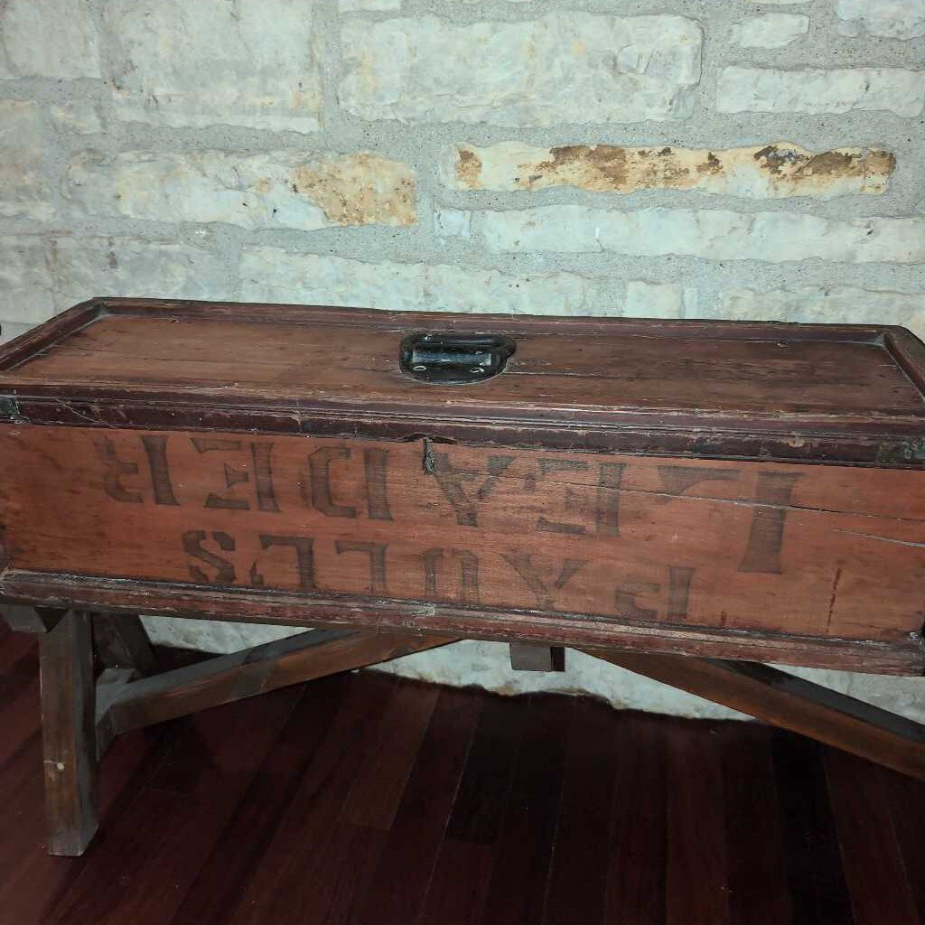 Antique Carriage Trunk w/original forged Hardware 31x9x9. IN STORE PICKUP ONLY