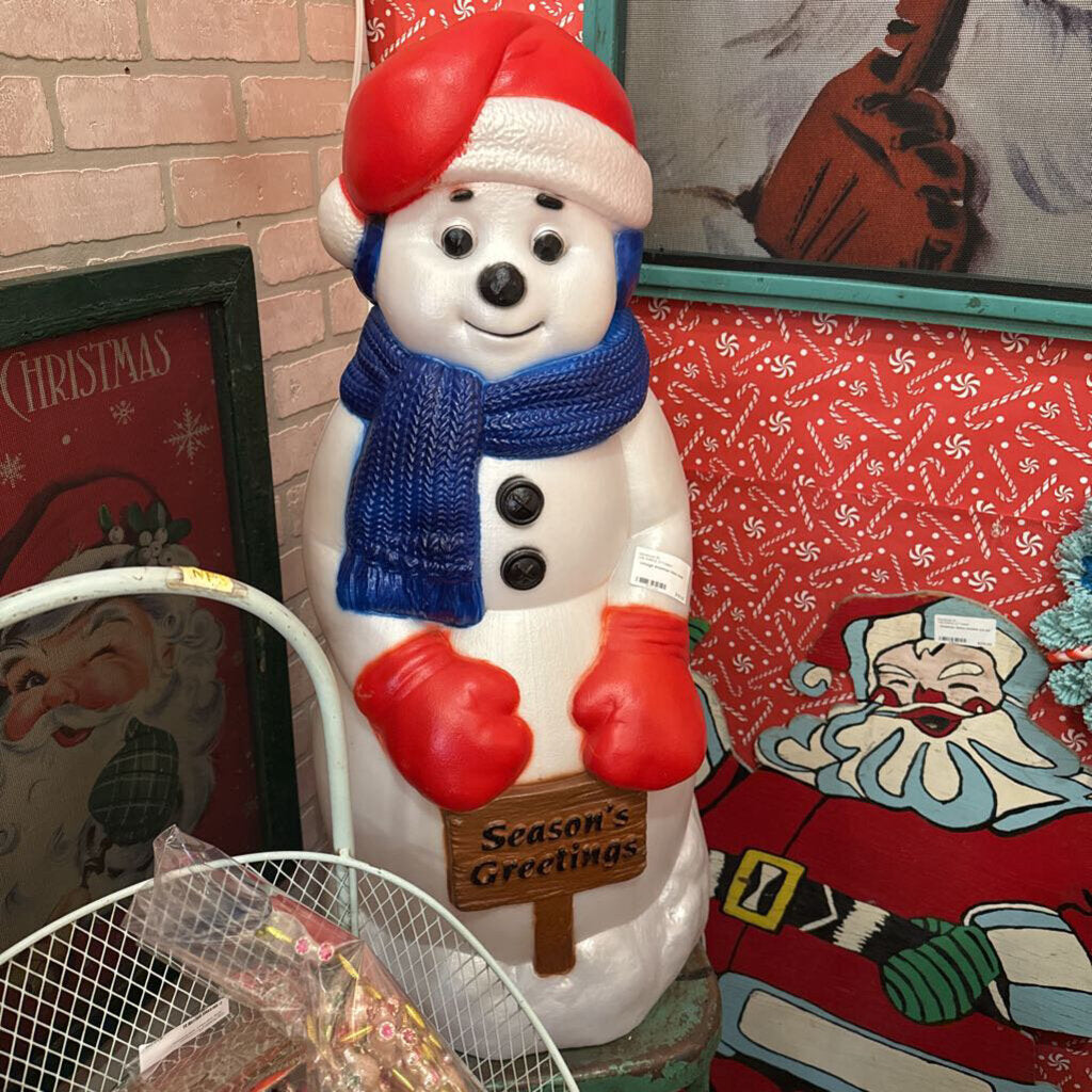 Vintage snowman blow mold