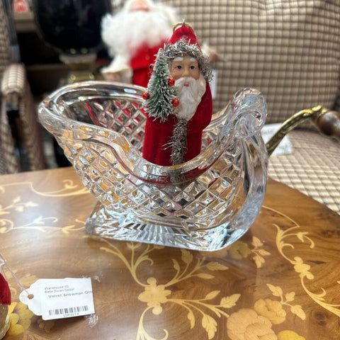 Vint Crystal Sled Candy Dish 7"x5"