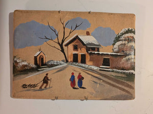 Vintage Oil on Canvas - Scandinavian Scene 11x9