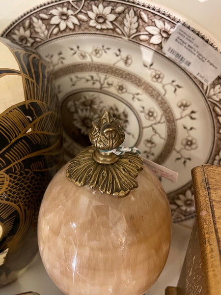 Vintage marble & brass egg as is