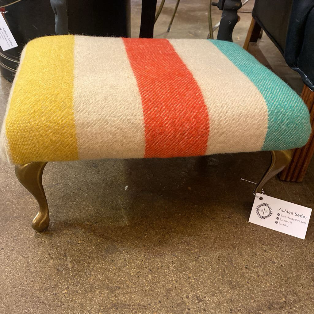 Striped Footstool