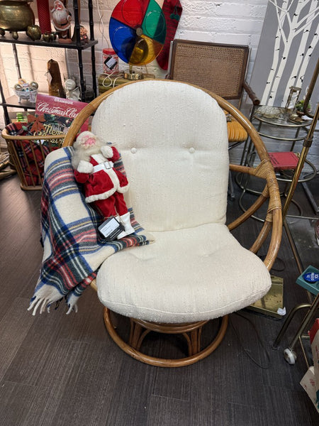 Pair of Rattan Papasan Rock/Swivel Chairs W1633 In Store Pick Up