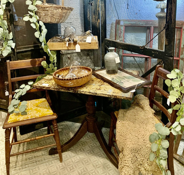 Vintage Pair of Walnut Floral Upholstery Chairs~ Pick up in Store