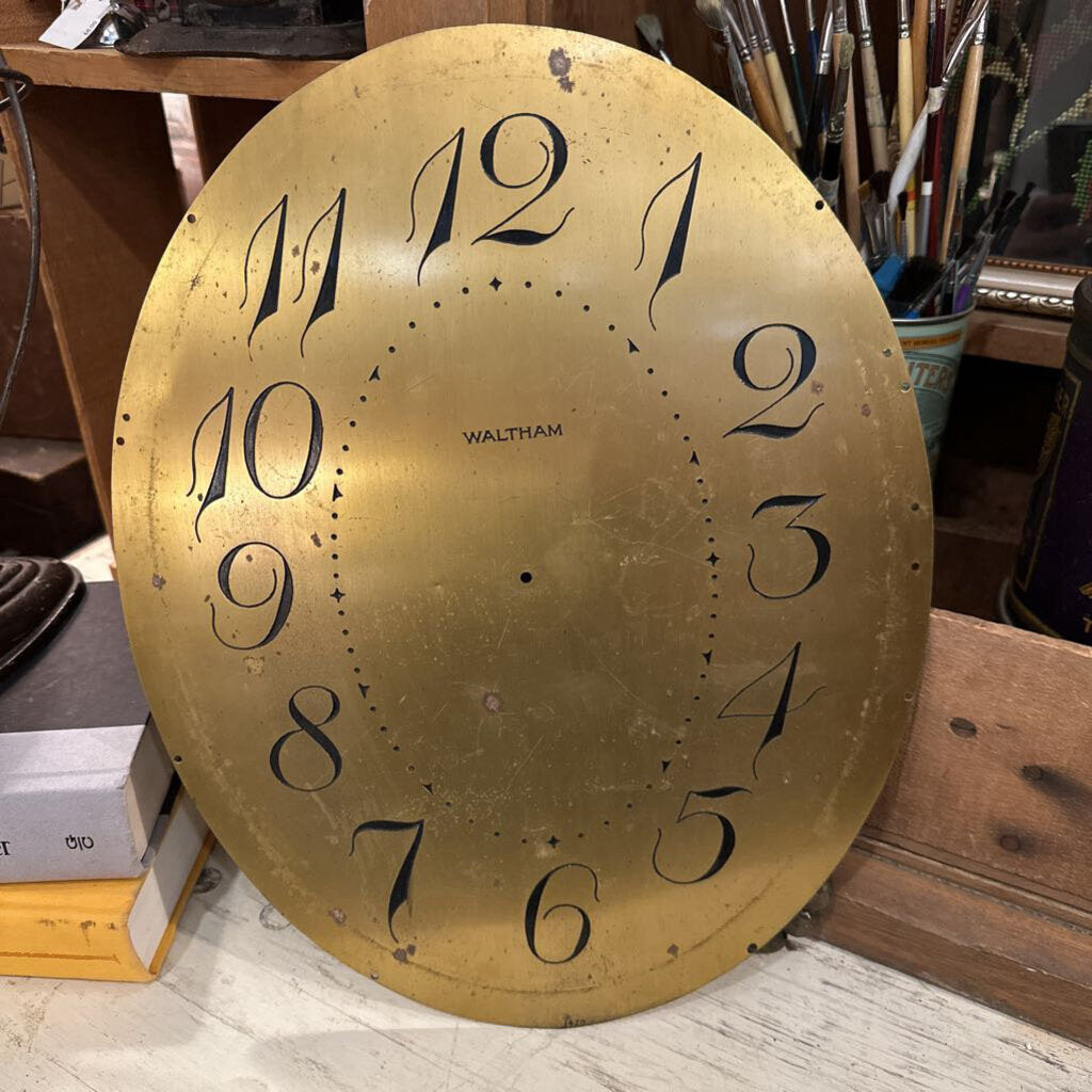 Waltham gold clock face 15 in