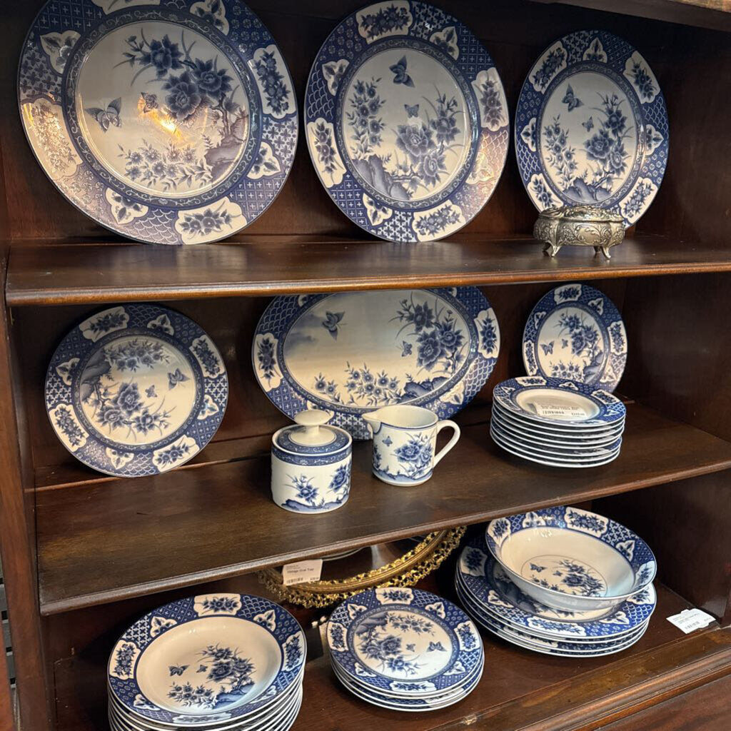 Imari "Blossoms" Blue and White China Set