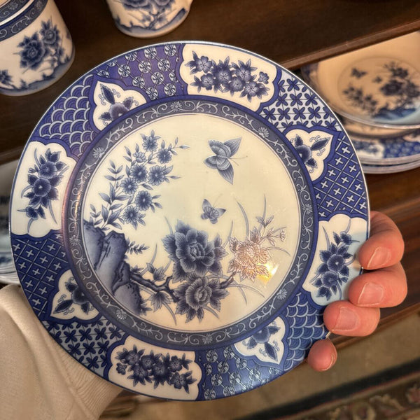 Imari "Blossoms" Blue and White China Set