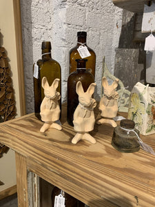 Vintage Pottery Bunny~ 2.25" l x 2" w x 5.5" t