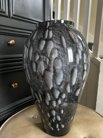 Modern Black Glass Vase 17in