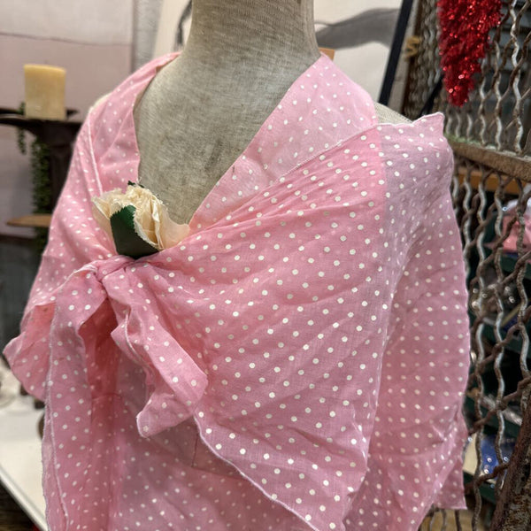 Vintage pink Swiss dot dress (as found)