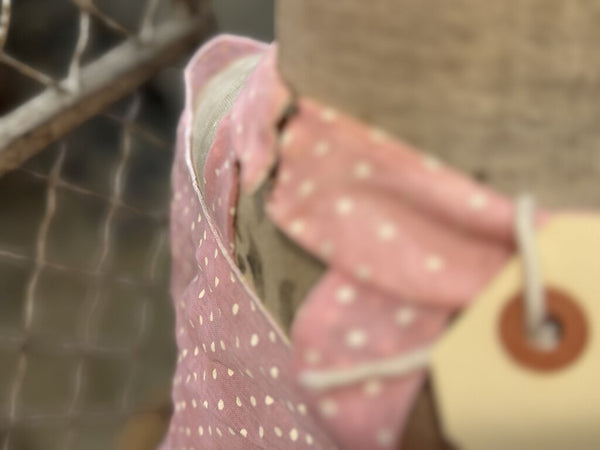 Vintage pink Swiss dot dress (as found)