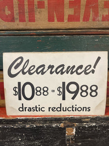Jens Fresh Vintage ~ Vintage cardboard coat sale sign ~ $10.88- $24.88