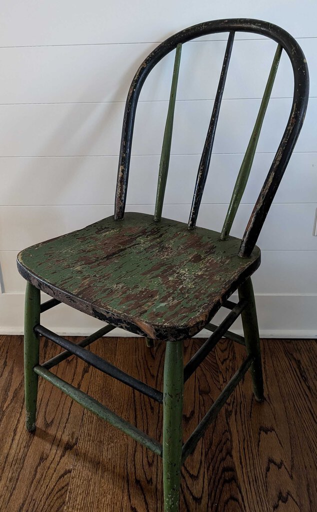 Antique Painted Spindle Back Chair 36x16 STORE PICK UP ONLY