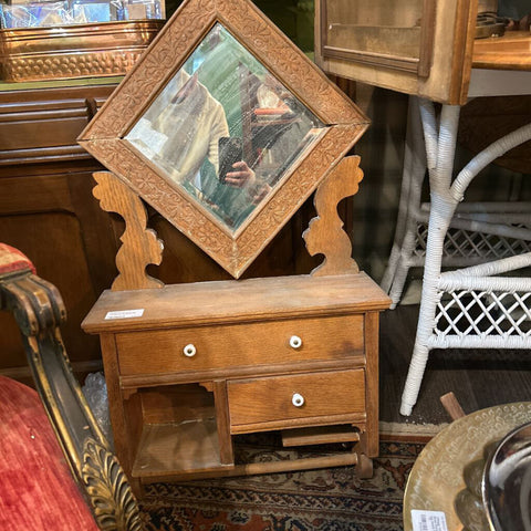 Vintage shaving mirror with drawers, in store pickup only