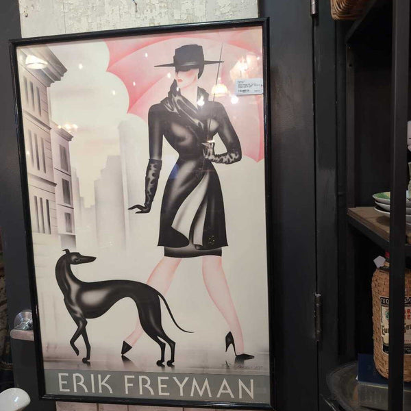 Unique Vintage Erik Freyman Framed Fashion Poster - 25x38. IN STORE PICK UP ONLY