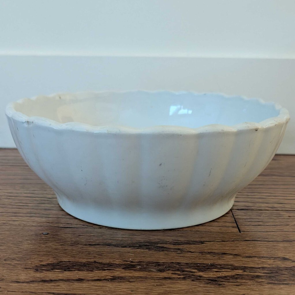 Antique Round Ironstone Serving Bowl JW Pankhurst 11x4