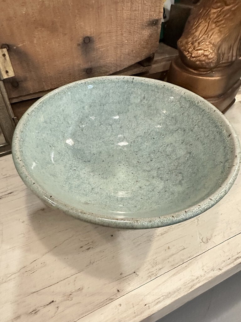 Blue pottery bowl 8 in