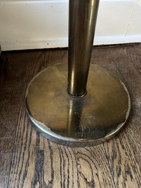 30.5" tall Brass Pedestal Plant Stand / Champaign Bucket 10"diam W1682