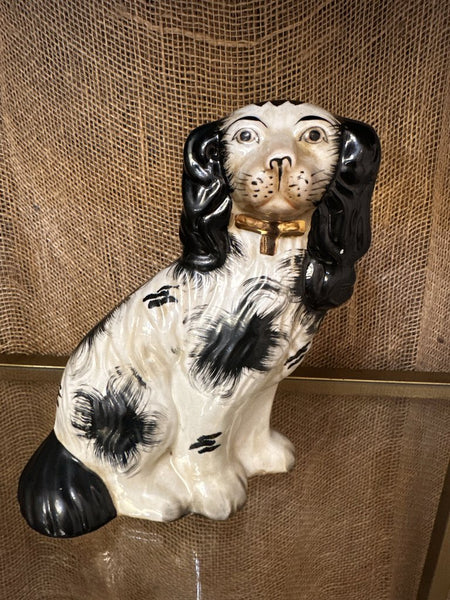 Reproduction Staffordshire Dog 8in Tall