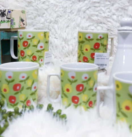 Japan ceramic floral mug (each)