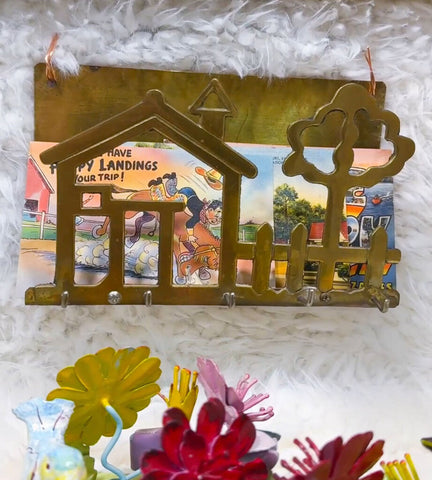 Brass house letter key holder