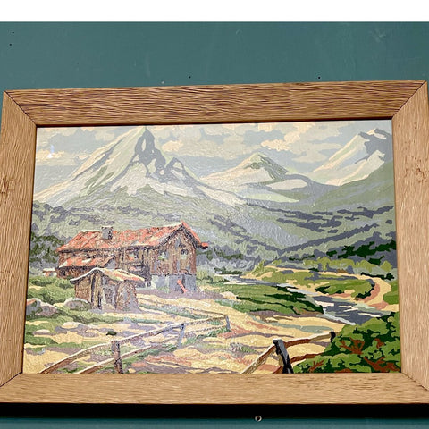 Jens Fresh Vintage ~ Vintage Mountain scene paint by number .