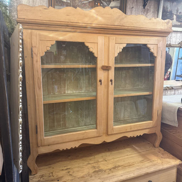 2pc Pine Hutch Cabinet 48W 21D 80.5H IN STORE PICKUP ONLY