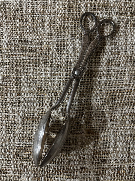 Vintage Silver Plated Serving Tongs Italy