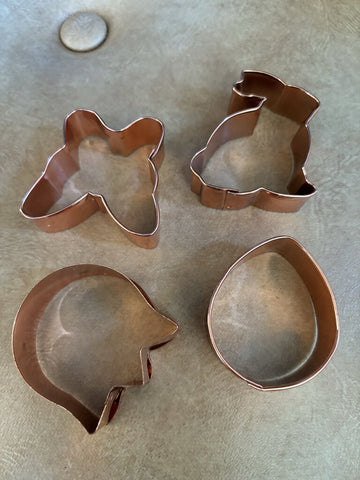 Copper Easter Cookie Cutter 2in Set of 4