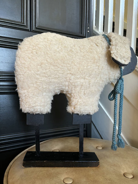 Vintage Handmade Wool Sheep 15inx15in