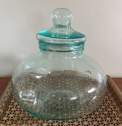 Large Lidded Glass Jar 13"x 15" W1699